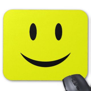 Yellow Horizontal Smiley Face Mousepad