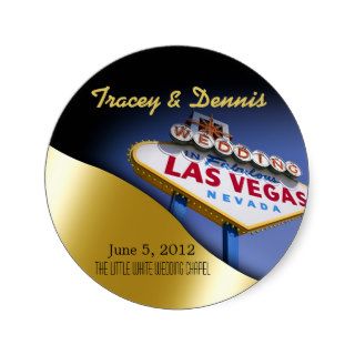 Wedding in Fabulous Las Vegas Metallic Gold Sticker