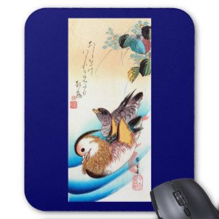 歌川広重 Oshidori (Mandarin Ducks), Hiroshige Mouse Pad