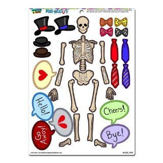 Graphics and More 'Human Skeleton Dress Up' Bones Anatomy Halloween Hats Ties Funny MAG NEATO'S Novelty Gift Paper Doll Locker Refrigerator Vinyl Magnet Set  