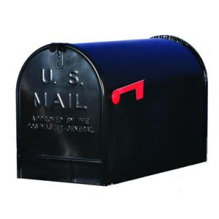 Gibraltar Mailboxes Jumbo Galvanized Steel Post Mount Mailbox in Black ST200B00