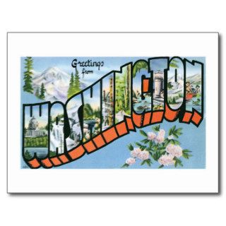 Greetings Washington State Postcard