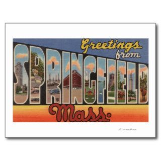 Springfield, Massachusetts   Large Letter Postcard