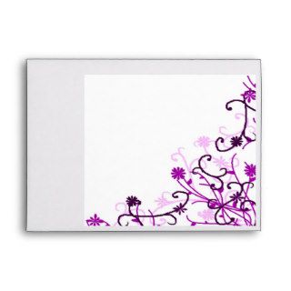 Floral design purple envelopes