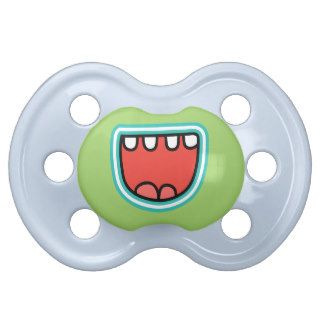 Funny Gag Green Boy Baby Monster Mouth Smile Pacifiers