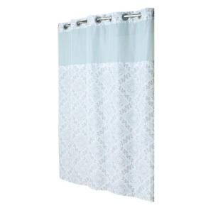 Hookless Shower Curtain Mystery with Peva Liner in Blue Medallion Print DISCONTINUED RBH40MY433