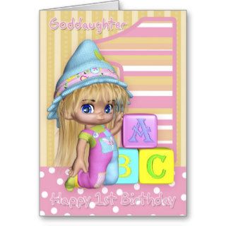 Goddaughter 1st Birthday Card With Cute Child