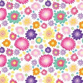 Jillson Roberts Recycled Gift Wrap, Floral Kaleidoscope White, 6 Roll Count (R386)  Gift Wrap Paper 