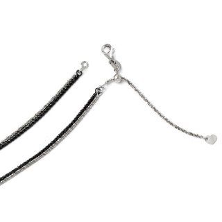 Leslies 14K Black and White Adjustable Double Strand Necklace Jewelry