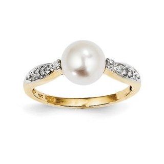 14k Diamond and Freshwater Cultured Pearl Ring Cyber Monday Special Jewelry Brothers Jewelry
