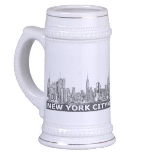 NYC monochrome skyline text Coffee Mug