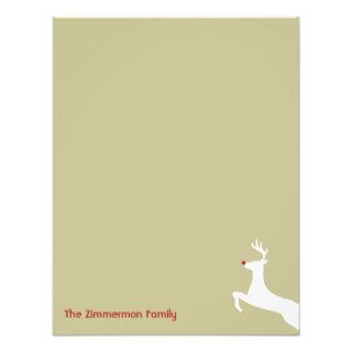 Red nose reindeer Christmas thank you note card Custom Invitations
