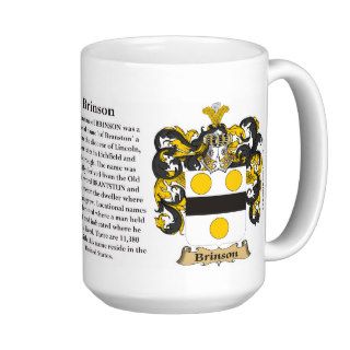 Brinson, the Origin, the Meaning and the Crest Coffee Mug