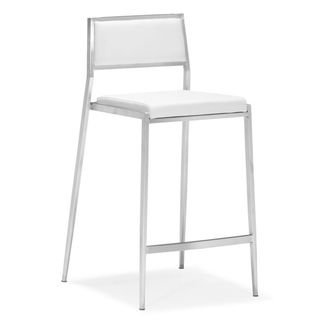 Zuo White Dolemite Counter Chair (Set of 2) Zuo Bar Stools
