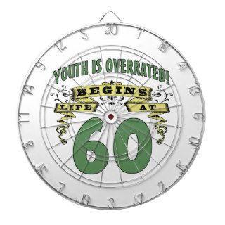 Life Begins At 60th Birthday Dart Board