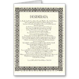 The Desiderata Poem by Max Ehrmann Card
