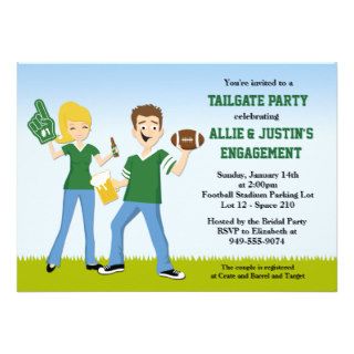 Football Tailgate Engagement Party Invitation