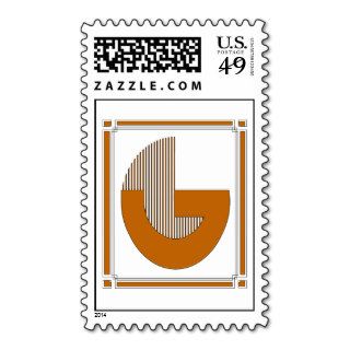 Straight lines art deco with monogram, letter G Stamp