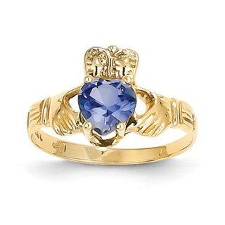 14k September Birthstone Claddagh Ring Jewelry