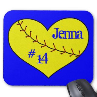Fastpitch Softball Heart Mouse Pad