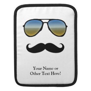 Funny Retro Sunglasses with Moustache iPad Sleeves