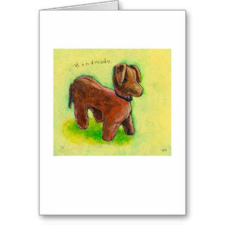 One of a Kind handmade stuffed toy dog painting Card
