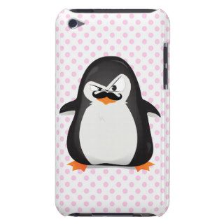 Cute Black  White Penguin And  Funny Mustache iPod Touch Cases