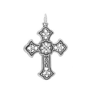 925 Sterling Silver Budded Cross Pendant Jewelry