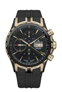 Edox Men's 01113 357RN NIR Grand Ocean Automatic Chronograph Rose gold/black PVD Watch Watches