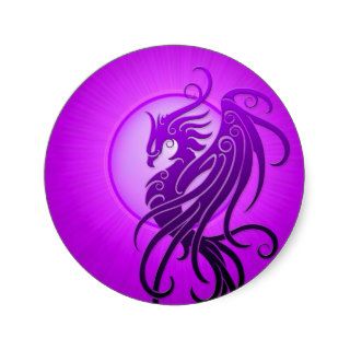 Purple Tribal Phoenix Sticker