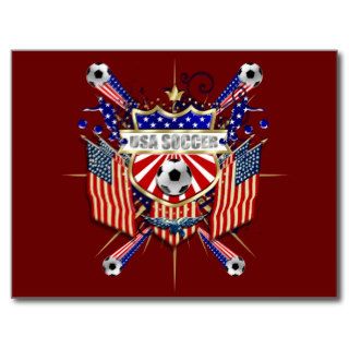 USA Soccer Symphony Shooting stars and stripes Postcard