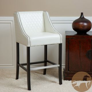 Christopher Knight Home Milano Ivory Quilted Bonded Leather Bar Stool Christopher Knight Home Bar Stools