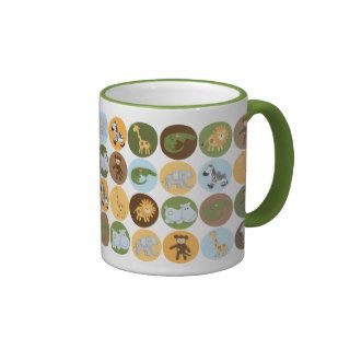 Cute jungle animals pattern mugs