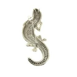 Dolce Giavonna Silver Overlay Cubic Zirconia Lizard Pin Pendant Dolce Giavonna Cubic Zirconia Necklaces