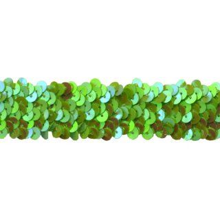 Sequin Trim 1 Inch Wide Polyester Stretchable Sequin Trim Rolls for Arts and Crafts, 10 Yard, Lime