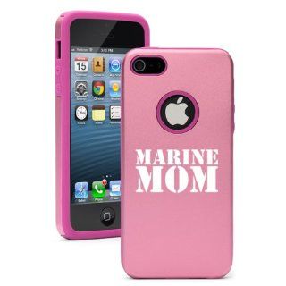 Apple iPhone 5 5S Pink 5D5306 Aluminum & Silicone Case Cover Marine Mom Cell Phones & Accessories