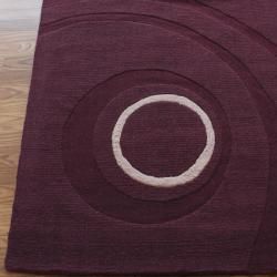 nuLOOM Handmade Neutrals and Textures Plum Circles Wool Rug (8' x 10') Nuloom 7x9   10x14 Rugs
