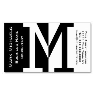 Corporate Letter M Black and White Business Card Templates
