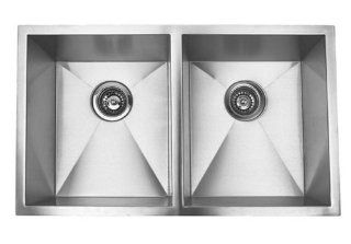37 Inch   16 Gauge Zero Radius Design 50/50 Stainless Steel Undermount Double Bowl Kitchen Sink    