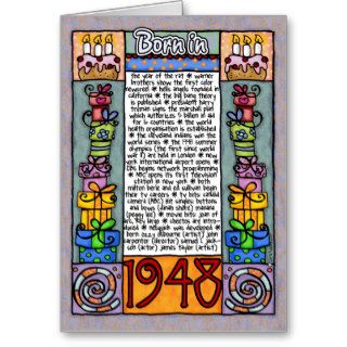 Fun Facts Birthday   Born in 1948 Greeting Card