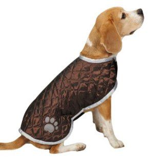 Casual Canine Quilted Nor'easter Coat, Medium, Brown  Pet Coats 