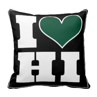 Hawaii (Black/White/Green) Pillows