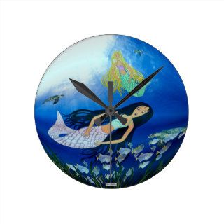 Underwater Play (Mermaid) Clocks