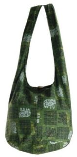 Dark Green Cotton Printed New Elephant Crossbody Shoulder Hippie Boho Hobo Messenger Bag Purse EE14 Shoes