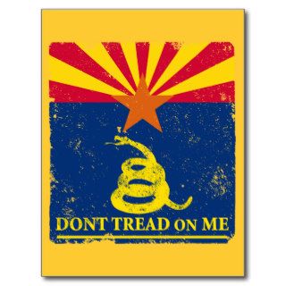 Arizona and Gadsden Flag Postcard