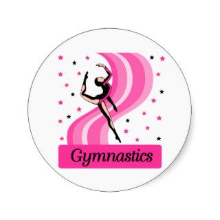 Gymnastics Leap Round Stickers
