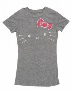 Hello Kitty Rhinestone Face Sanrio Mighty Fine Juniors Babydoll T Shirt Tee Novelty T Shirts Clothing