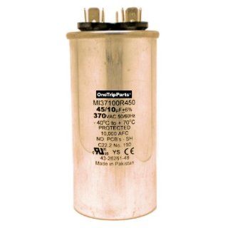 CAPACITOR 45+10 MFD 370 VAC ROUND ONETRIP PARTS DIRECT REPLACEMENT FOR RHEEM RUUD WEATHERKING 43 26261 48