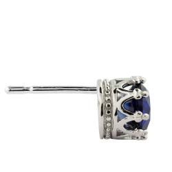 Sterling Silver Sapphire Crown Earrings Gemstone Earrings