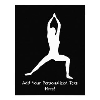 Warrior Yoga Pose Silhouette Black and White Personalized Announcement